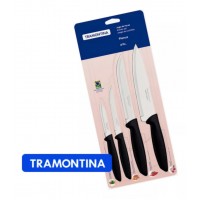 Jogo Facas Tramontina Kit Conjunto Faca Cozinha Churrasco 4 peças